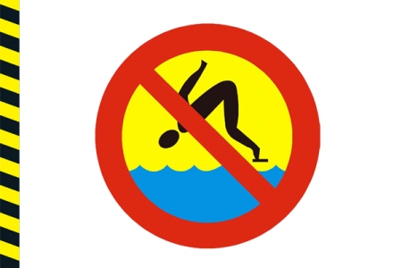 Rysunek: znak zakazu skakania do wody