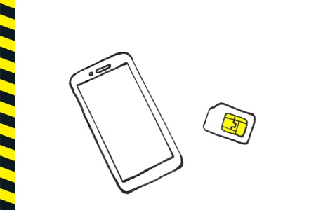 Rysunek: smartfon i karta SIM